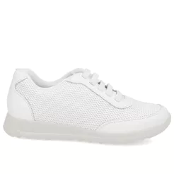 Tênis Casual Branco Couro