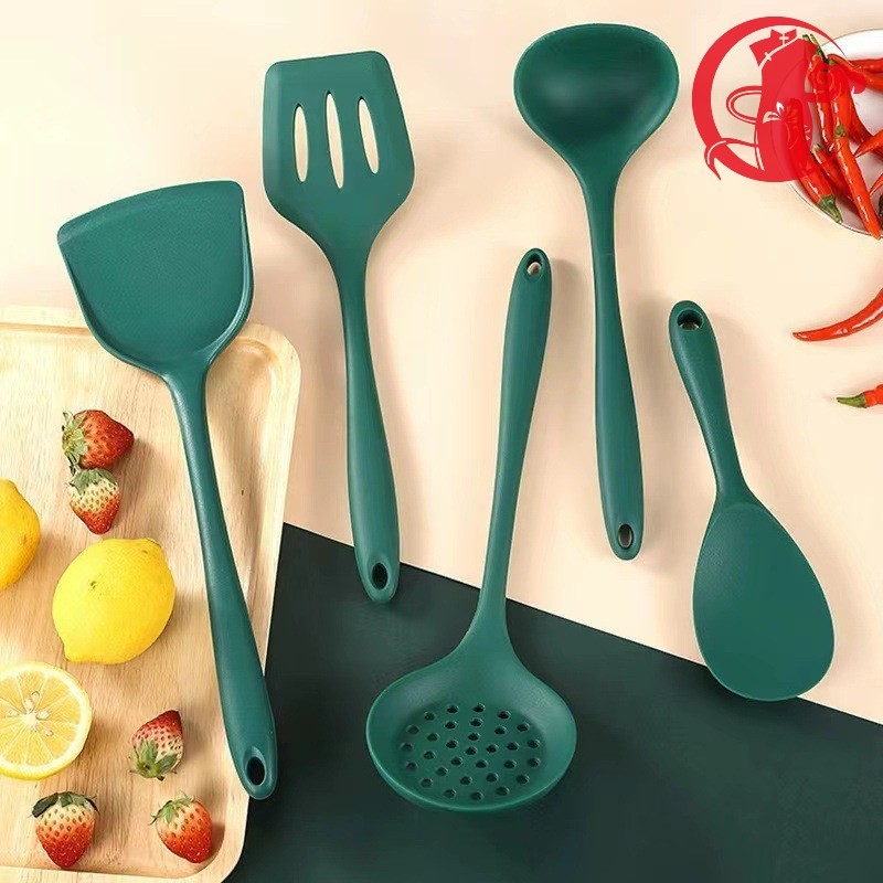 Conjunto De Utensílios De Silicone Antiaderente De 5 Peças-Ferramentas De Cozinha Resistentes A Altas Temperaturas