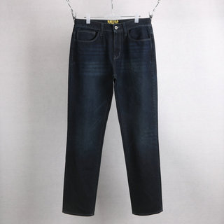 Outono inverno comércio exterior puro algodão lavado preto azul calças masculinas meados de cintura alta solta em linha 