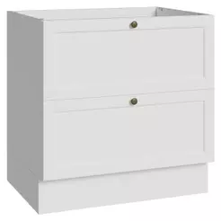 Balcão de Cozinha 80 cm 2 Gavetas (Sem Tampo) Branco Vik Madesa