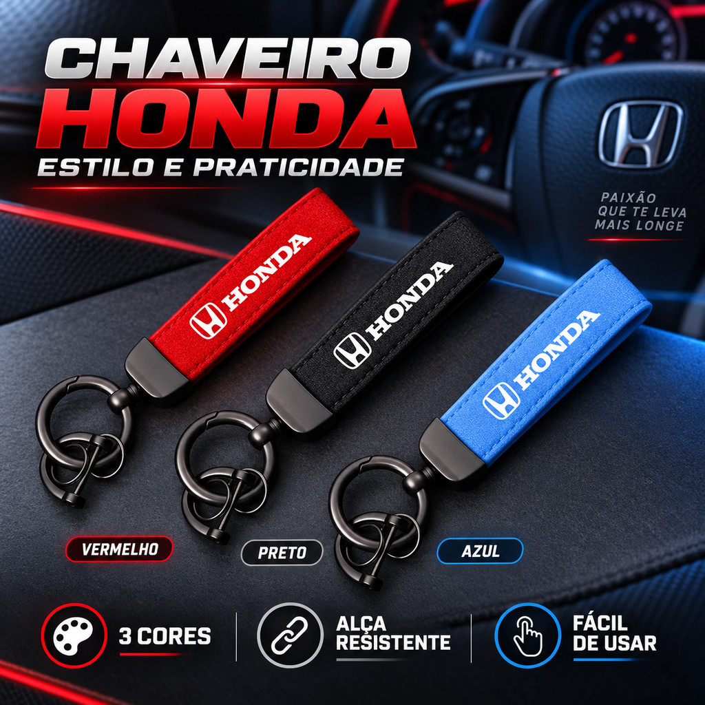 Anel De Chaveiro De Carro Para Honda Civic Accord CR-V HR City Fit Jazz Brio Amaze Mobilio BR WR Pilot Odyssey Passport 