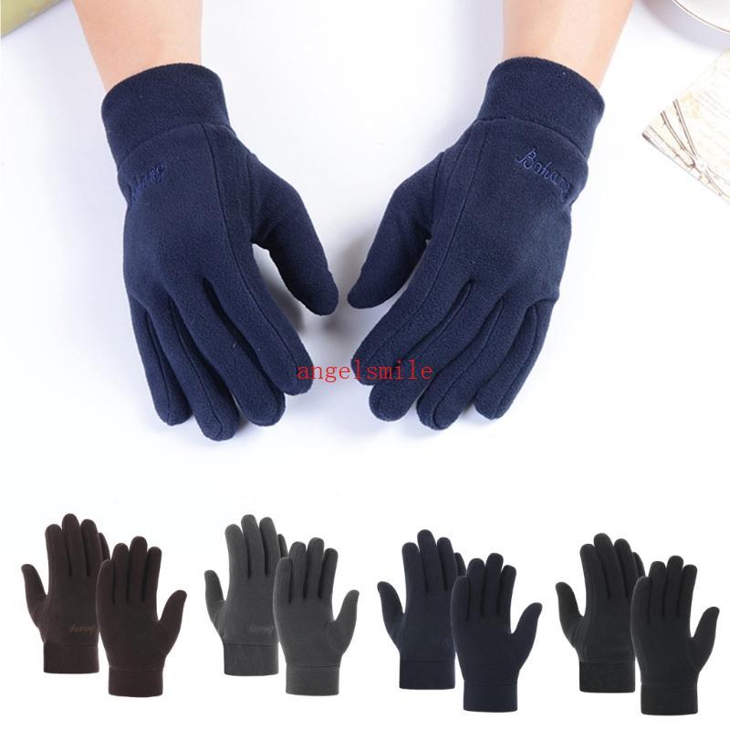 Men Lã Engrossar Quente Motocicleta Ciclismo Quentes Esqui Mitten