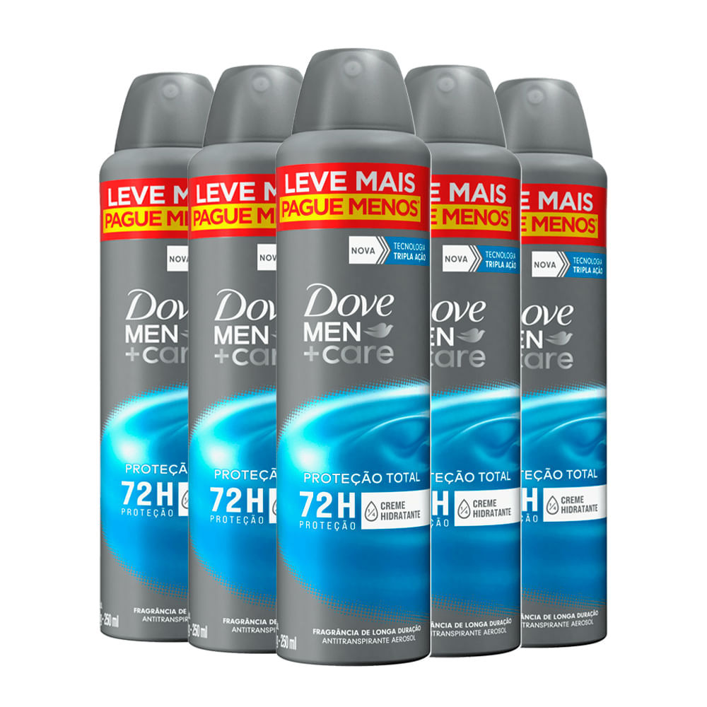 Kit Desodorante Aerosol Dove Proteção Total 250ml - 5 unidades