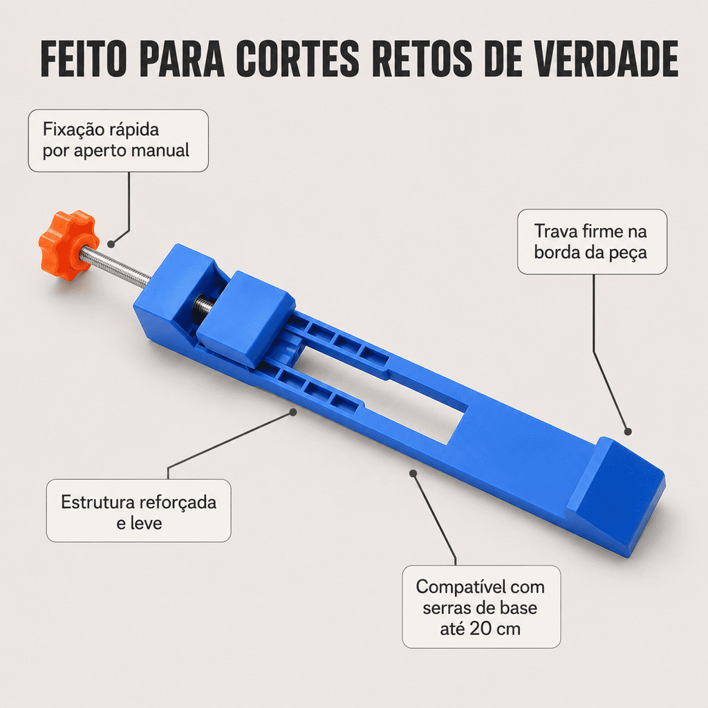 Guia de Corte para Serra Circular Trilho Esquadria Suporte Rápido Corte Reto Marcenaria CHEF D · foto 2