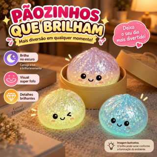 Bolinho Pãozinho Glitter 5,5CM-8,5CM Com Caixa Misteriosa Brinquedo Simulação Alívio Do Estresse Para Brinquedo Infantil