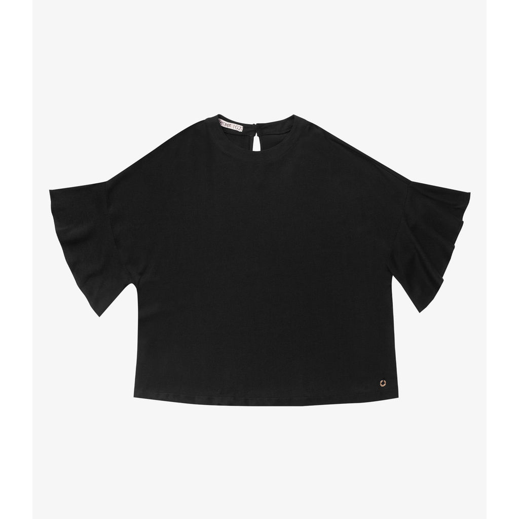 Blusa Feminina Manga Ampla Secret Glam Preto