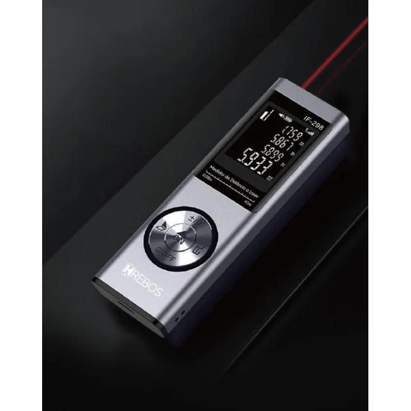 Trena Laser Digital Profissional 80 Metros LED Nível Eletrônico Alta Precisão Hrebos Alta Precisão ±2mm -USB-C — imagem 2 de 2