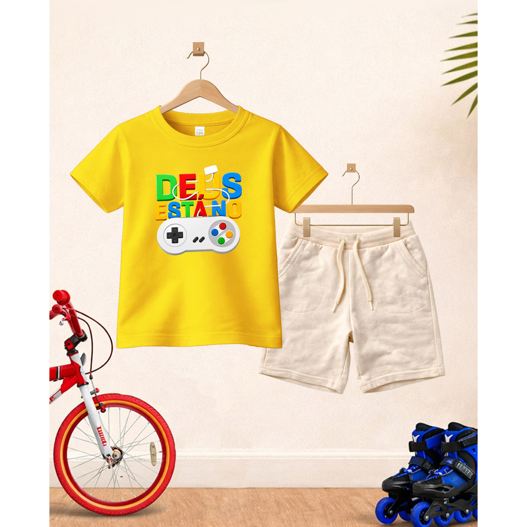 Camiseta + Short Conjunto Infantil Game Deus Conjunto De Bermuda Juvenil Conjunto De Bermuda Juvenil
