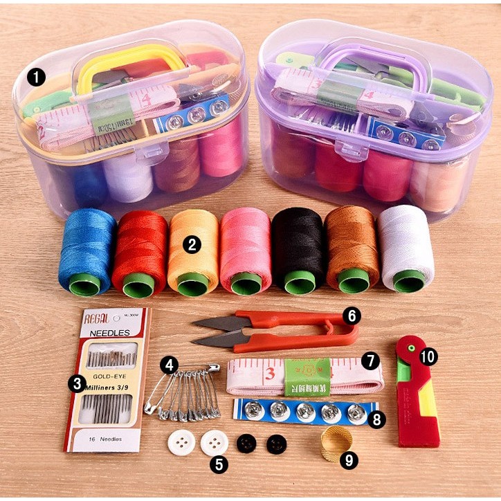 Conjunto de caixa de costura não tecido frete grátis ferramentas de costura doméstica linha de costura portátil Mini Kit