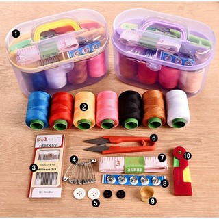 Conjunto de caixa de costura não tecido frete grátis ferramentas de costura doméstica linha de costura portátil Mini Kit