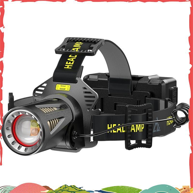 Farol LED Brilhante USB Recarregável Cabeça Luz Forte Para Atividades Ao Ar Livre Zoomable Acampamento Pesca