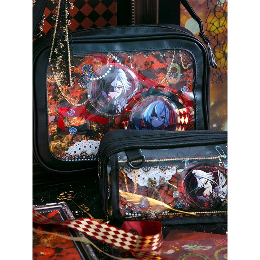 .Saco de dor diy Material lanche Volume preto fita vermelha conjunto completo amarrando saco de dor grão fundo papel dec