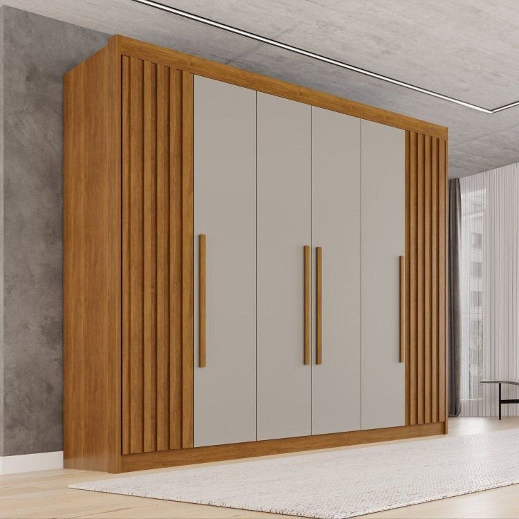 Guarda-Roupa Casal 100% MDF 6 Portas 6 Gavetas Granada Premium Marrom/Cinamomo/Off-White Cinamomo/Off White