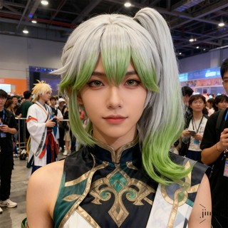 Nahida Peruca Cosplay Com Couro Cabeludo De Silicone Fibra De Alta Temperatura Para Cos Verde Anime Personagem Traje