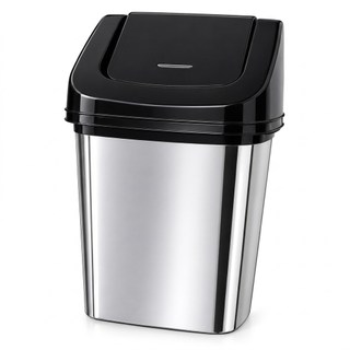 Lixeira Plástica Cromada 3,6L com Tampa Basculante