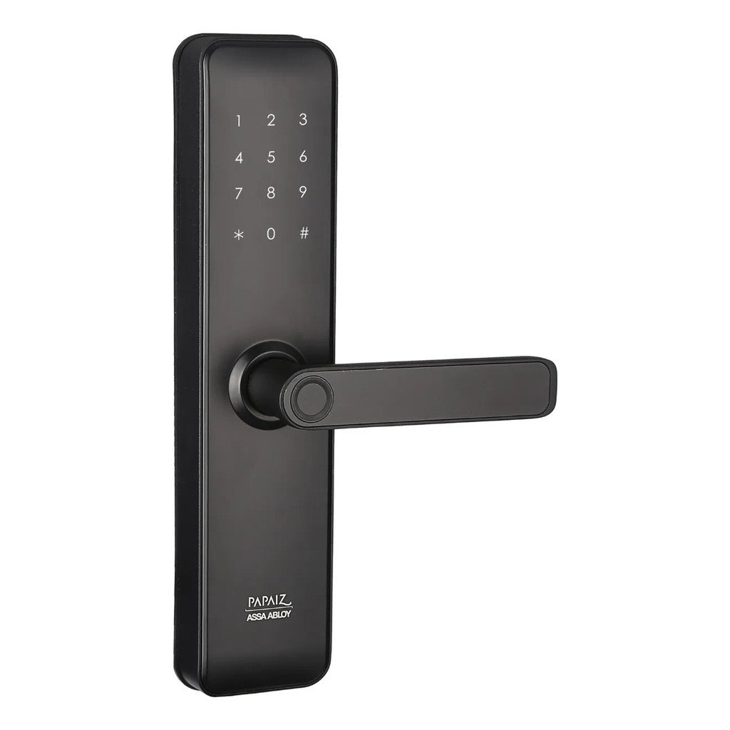 Fechadura Digital Biométrica Papaiz Com Senha e Maçaneta Fit Lock Premium Preta