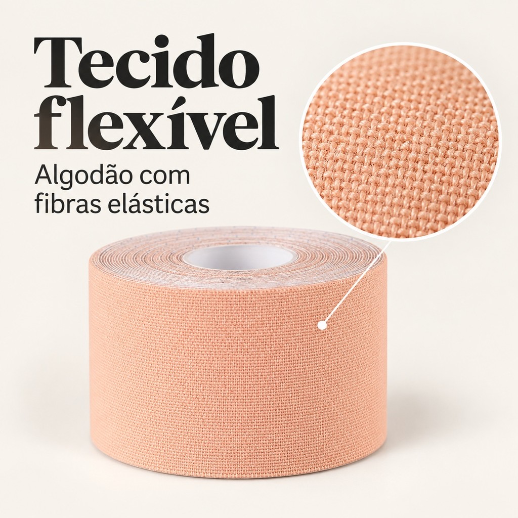 Bandagem Kinesiológica Sport Fisiovital 5 cm x 5 m Kinesio Tape — 1 Rolo — imagem 2 de 2