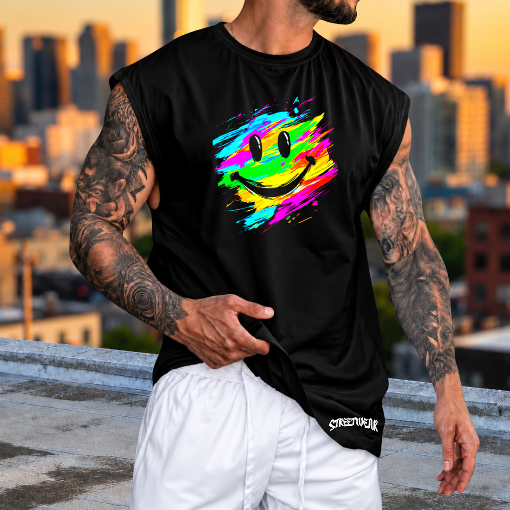 Regata Machão Oversized 100% Algodão Camiseta Cavada Musculação Streetwear Treino Praia Academia