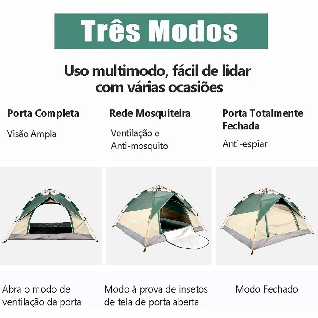 JOYFOX Barraca Camping Acampamento 4/5 Pessoas Implantação rápida · foto 2