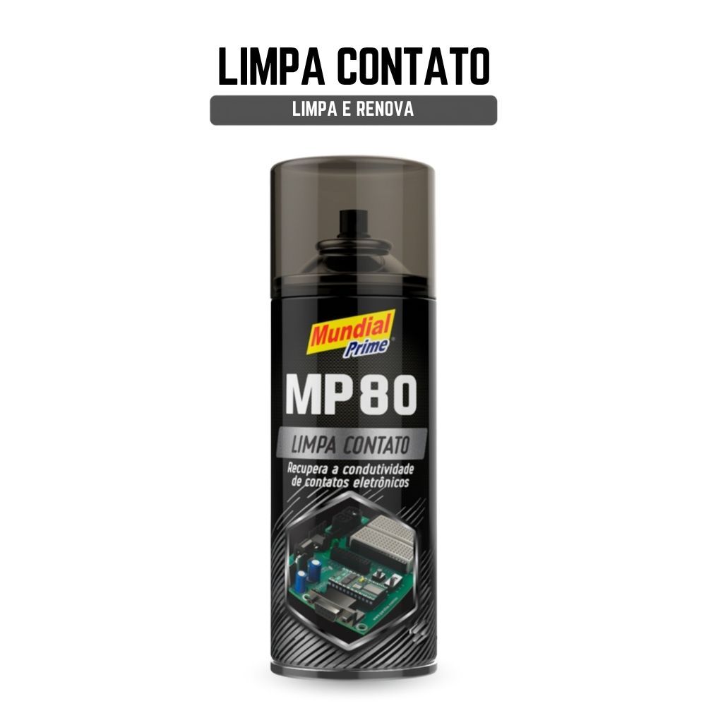 Limpa Contato Spray Mundial Prime 300ml Limpeza de Placas Chicotes Relés Restauração Eletrônica