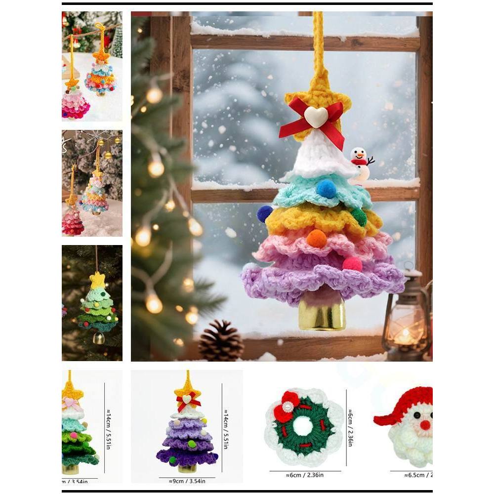 Decoração de natal guirlanda de crochê pingente de árvore de natal foto vestir-se decoração ornamentos periféricos pared