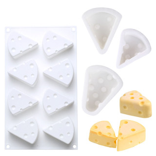 Forma de silicone para assar em formato de queijo KALAIEN, 1/8 de cavidade, para bolo de mousse de queijo, assar DIY, fá