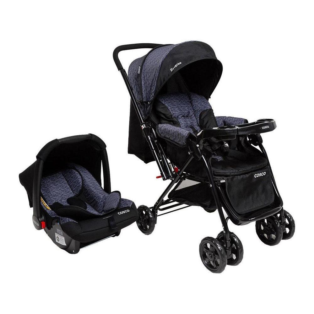 Carrinho de Bebê Alça Reversível com Bebê Conforto Cosco Kids