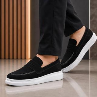 Sapato Oxford Masculino Loafer Mocassim Broge Premium Sola Alta Costurado