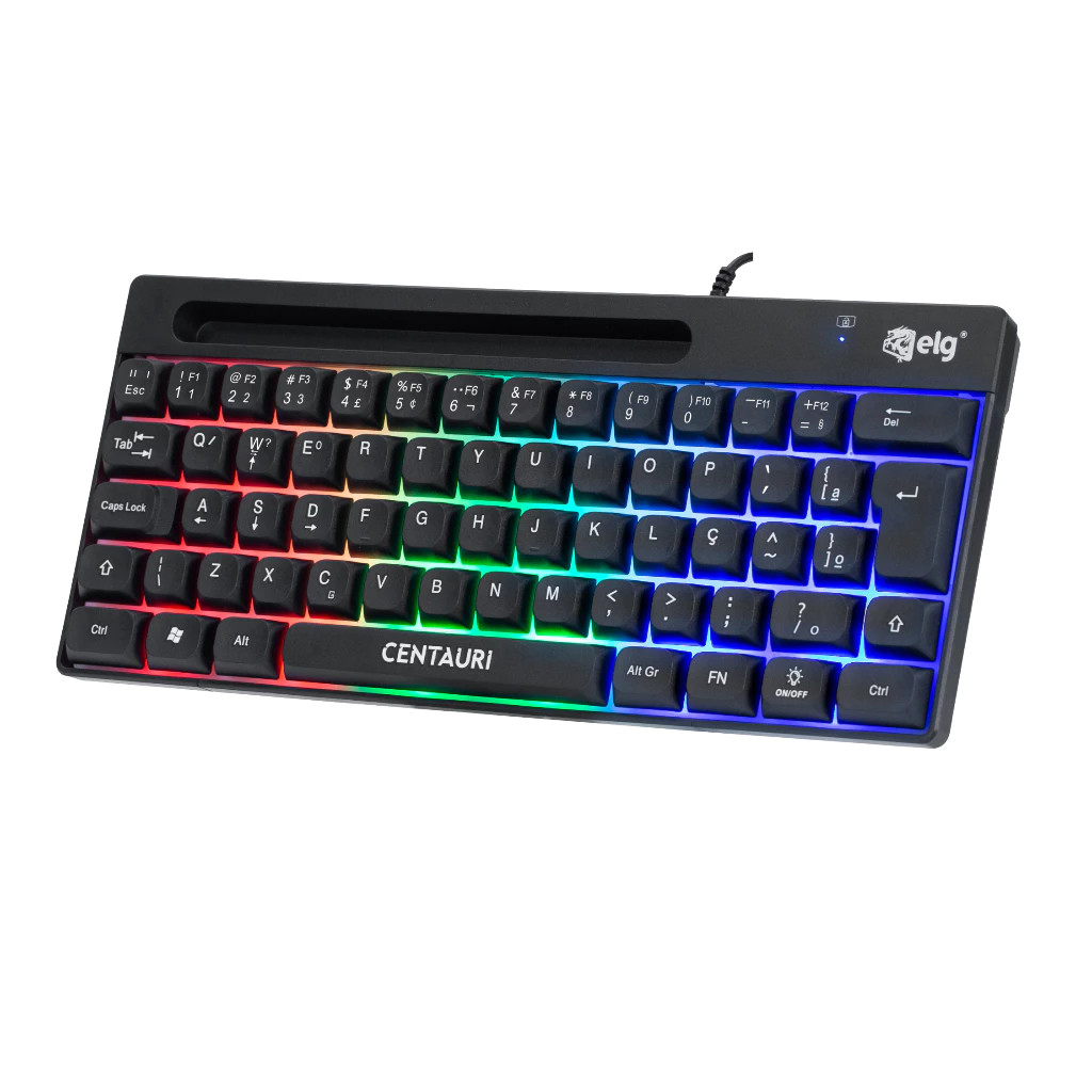 Teclado Gamer Elg Rgb Centauri Mini C/ Fio Formato Br Abnt2
