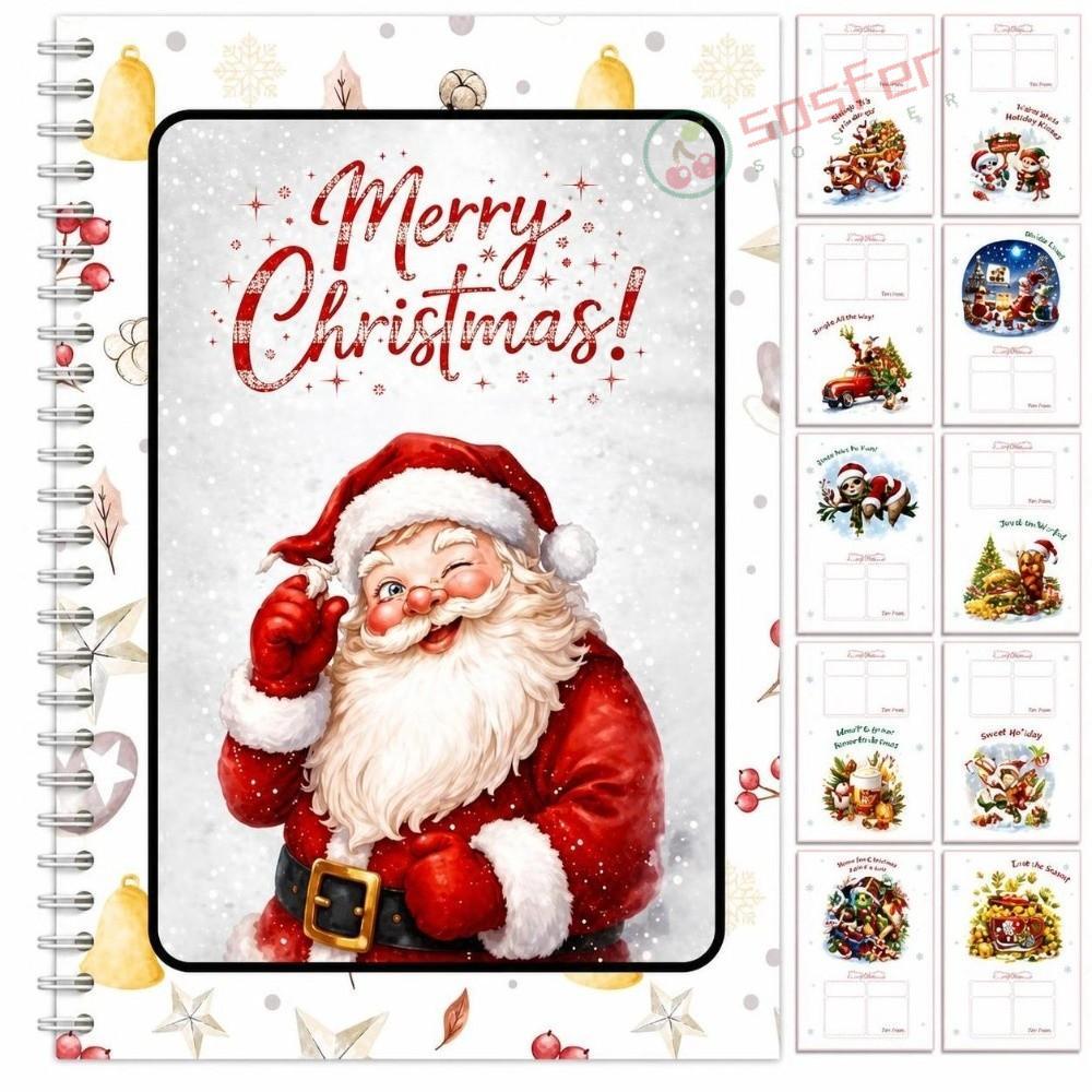 Livro De Cartões , Livreto De Cartão De Natal Com Página Holográfica Gravável , Organizador Temáticos