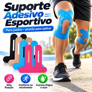 Kit de Até 6 Fita Kinesio Bandagem Elástica Tape Fisioterapia Adesiva Alivia a Dor Lesão Atleta Vestimentas Esportivas