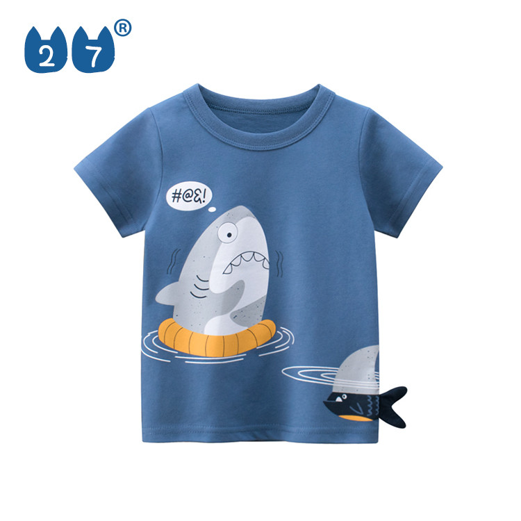 27 crianças bebê fino algodão manga curta camiseta 2025 novo estilo versão coreana meninos meia manga verão crianças top