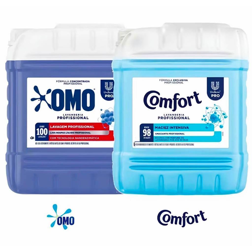 Lava Roupas 5Litros OMO PRO Lavagem Perfeita Rendimento + Amaciante COMFORT Perfeito