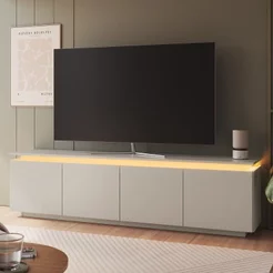 Rack para TV até 65 Polegadas com Iluminação em LED 183,4cm Rabat Yescasa Bege Arenas