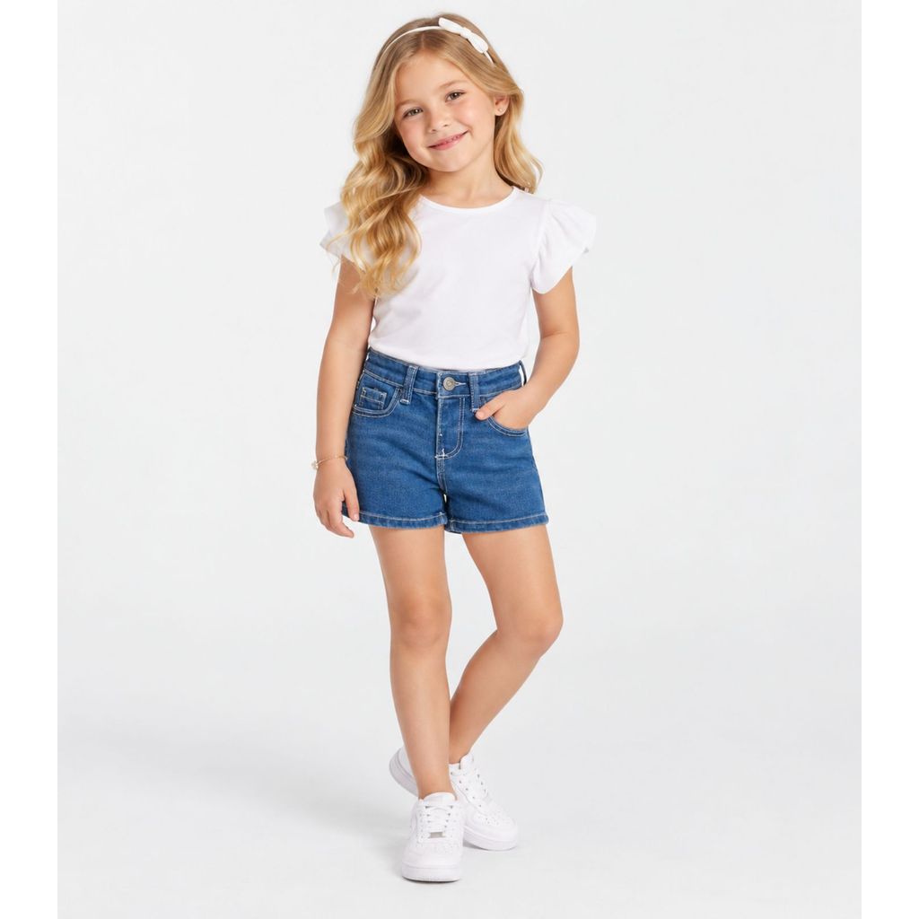 Short Infantil Jeans Com Bolsos Select Azul