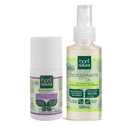 Kit 2 Desodorantes Boni Natural Roll On 55ml + Spray 120ml