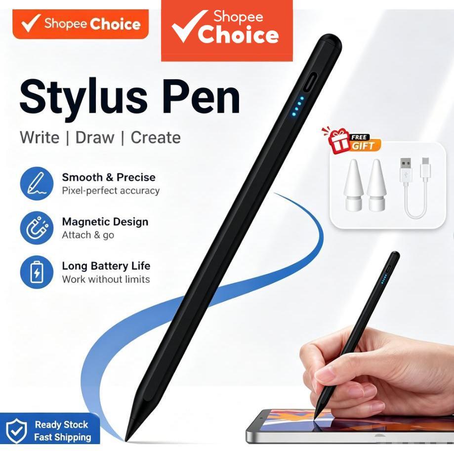 Caneta Universal Stylus para Android e iOS, lápis de toque 2 em 1 para telefones e tablets, compatível com Xiaomi,