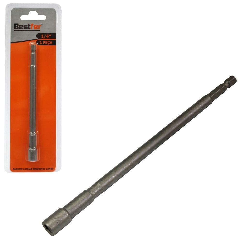 Soquete canhão magnético longo encaixe de 1/4" - BFH2339 Bestfer · foto 2