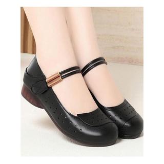 2026 novo estilo verão sandálias de couro genuíno feminino boca rasa sola macia antiderrapante confortável sapatos femin