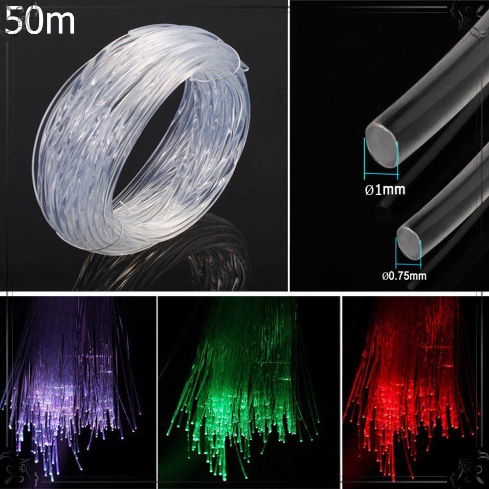 NARCC 50mx0,75mm/1,0mm Cabo De Fibra Óptica Luz Led De Decoração Clara Para Casa