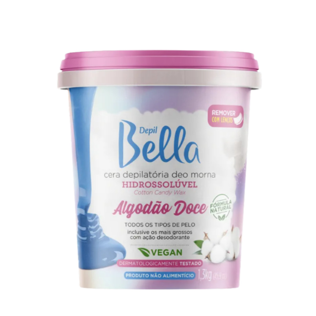 Cera Depil Bella Hidrossolúvel Algodão Doce 1,3kg em Oferta na Shopee