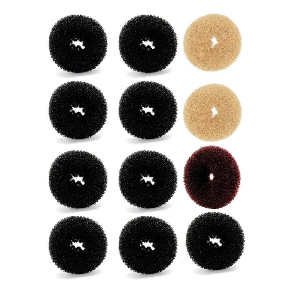 2x 12 Esponjas Rosquinha Para Coque De Cabelo Perfeito Peque