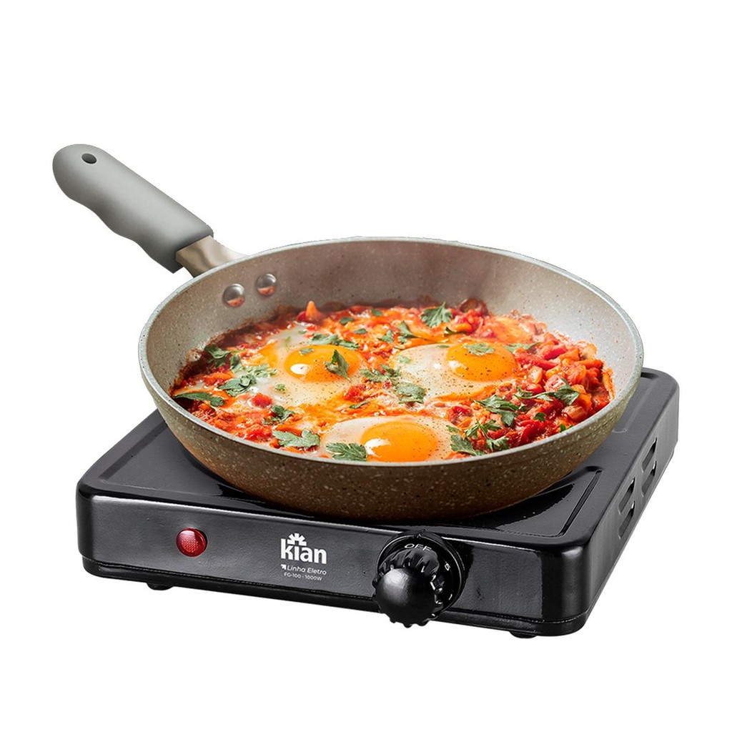 Fogão Elétrico Portátil 1 Boca 1000W Preto FG-100 - Kian em Oferta na Shopee