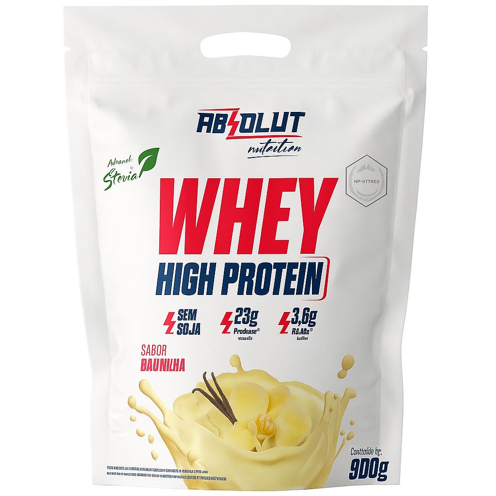 Whey Protein Baunilha 900g High Protein Refil - ABSOLUT