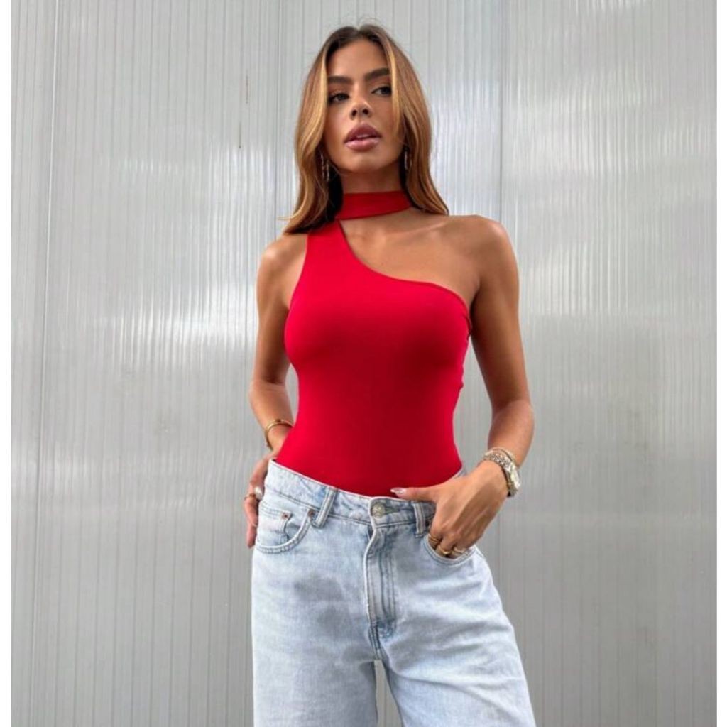 Blusa Feminina Nula Manga Gola Colar Choker Suplex Premium Elegante Básica Mula Manca Verão