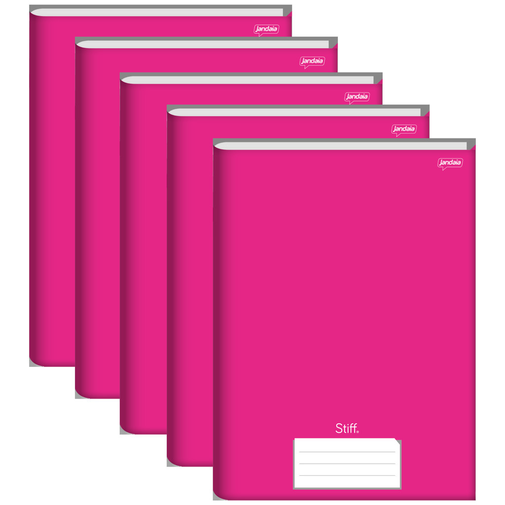 Caderno Brochura 1/4 Rosa Capa Dura 96 Folhas Stiff - Pacote Com 5 Unidades em Oferta na Shopee