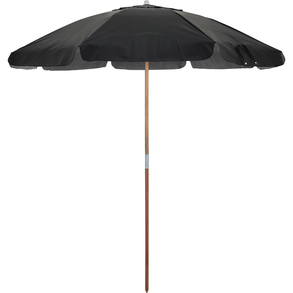 Guarda-Sol Guarapari em Bagum e Haste de Madeira 1,80m Preto Bel em Oferta na Shopee