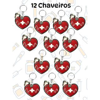12 ou 24 Chaveiros enfermagem enfermeiro enfermeira chaveiro estetoscópio coração em Oferta na Shopee