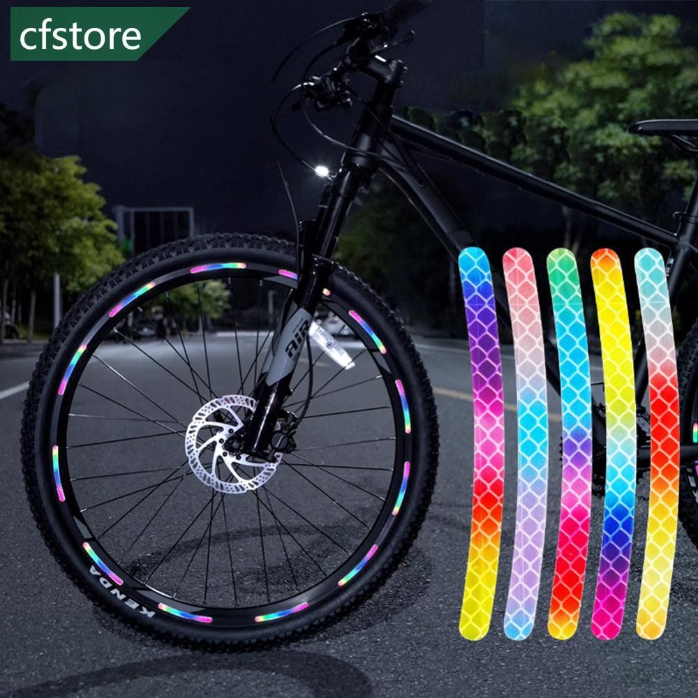 CFSTORE Mountain Bike Rainbow Cool Highlight Adesivos Reflexivos Equilíbrio Bicicleta Motocicleta Noctilucence De Aviso