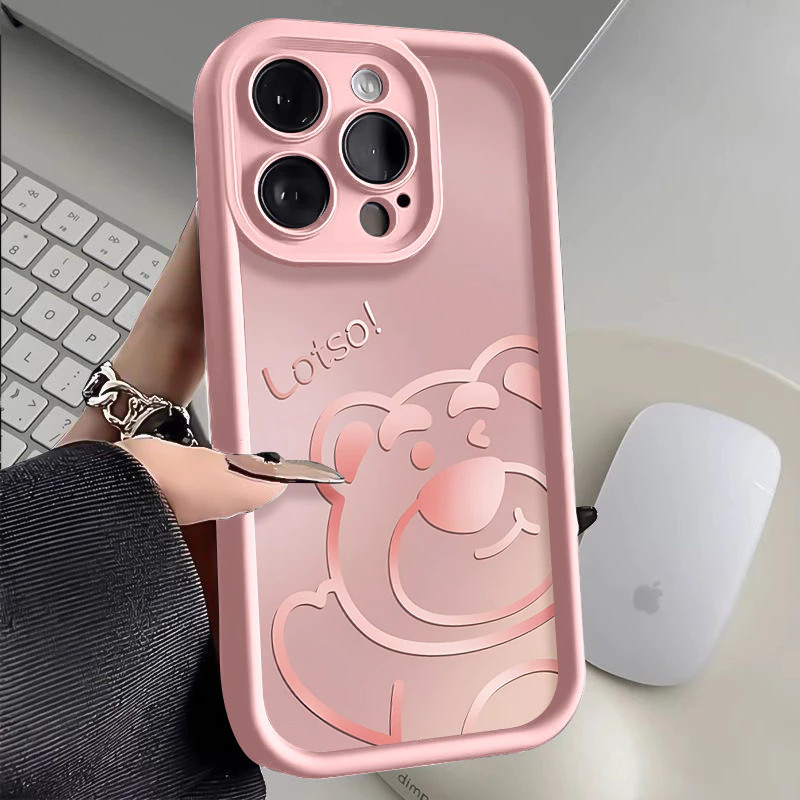 Capinha Capa de silicone Anti-impacto Urso de pelúcia fofo para iPhone 13 14 15 16 12 pro max plus pra Mickey case em Oferta na Shopee